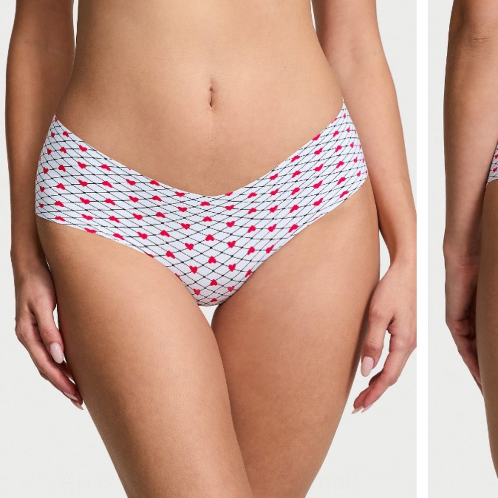 Victorias Secret Blue and Red Heart Patterned Panties